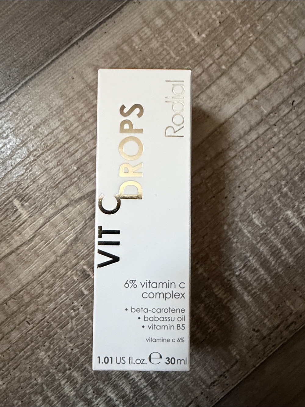 Rodial White and Gold Vit C Drops Serum Box